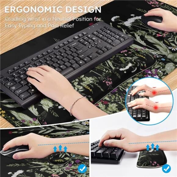 Large Mouse pad for Desk, Computer Desk Mat, 3Pcs XXL Keyboard and Mouse Pad - Picture 5 of 7